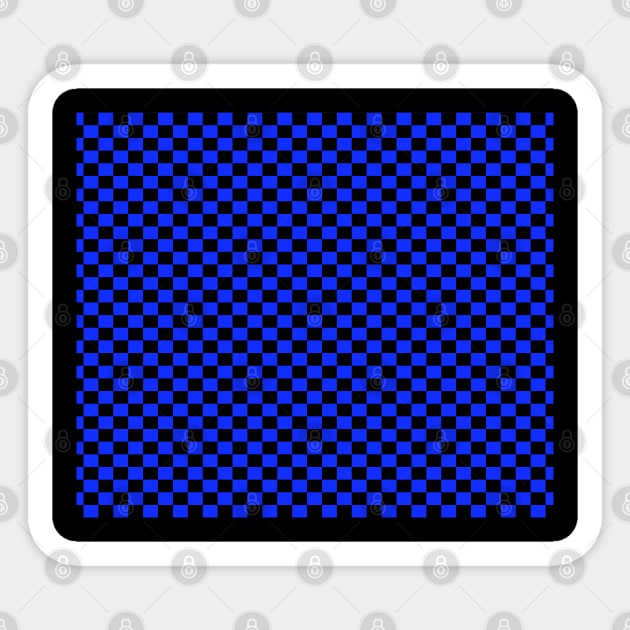 checkered Blue And Black Sticker by DragonTees